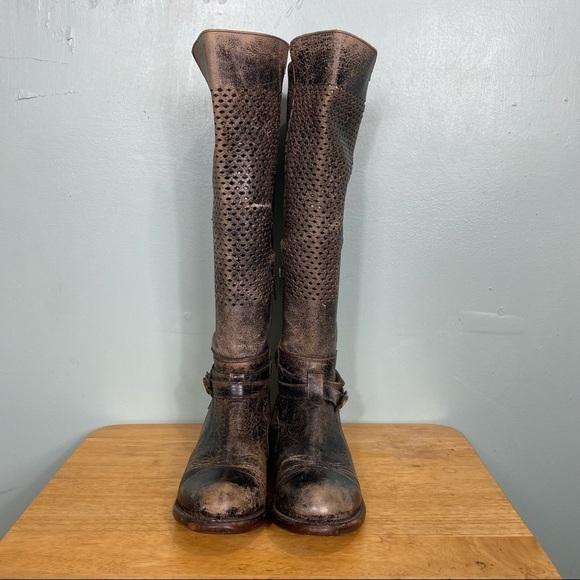 Bed Stu‎ Cobbler Series Biltmore Boots Black Brown Distressed Knee High Sz 7 - Picture 5 of 9